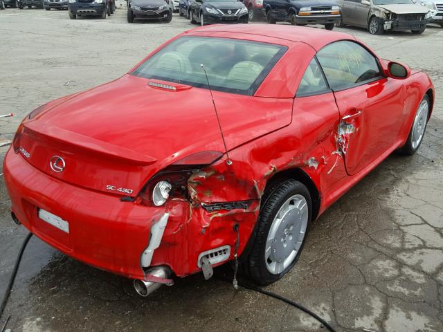 JTHFN48Y420008911 - 2002 LEXUS SC 430 RED photo 4