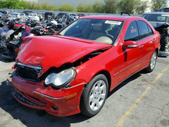 WDBRF54H46F754073 - 2006 MERCEDES-BENZ C GENERATI RED photo 2