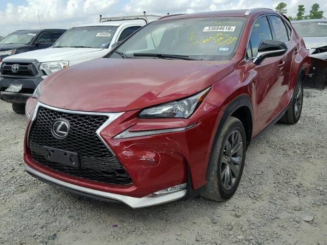 JTJYARBZ4G2034955 - 2016 LEXUS NX 200T RED photo 2