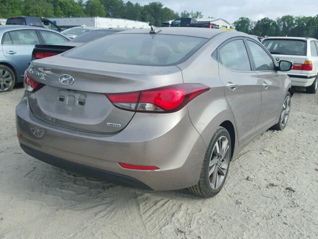 5NPDH4AE8EH484389 - 2014 HYUNDAI ELANTRA SE BROWN photo 4