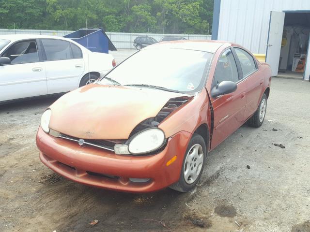 1B3ES46C41D120291 - 2001 DODGE NEON SE ORANGE photo 2