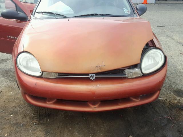 1B3ES46C41D120291 - 2001 DODGE NEON SE ORANGE photo 7