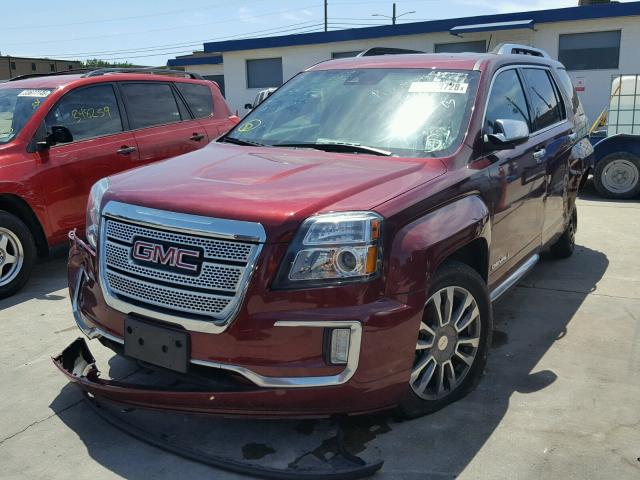 2GKFLVE33G6177102 - 2016 GMC TERRAIN DE MAROON photo 2