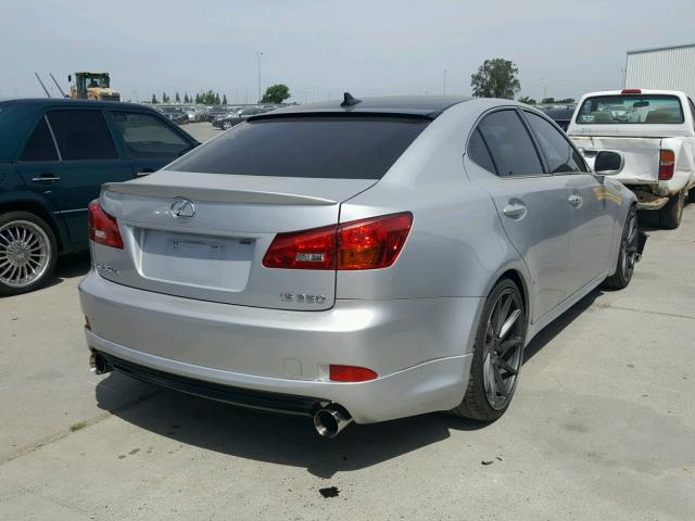 JTHBE262785018183 - 2008 LEXUS IS 350 SILVER photo 4