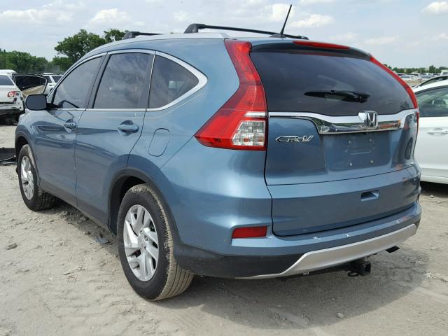 2HKRM3H74FH543510 - 2015 HONDA CR-V EXL BLUE photo 3