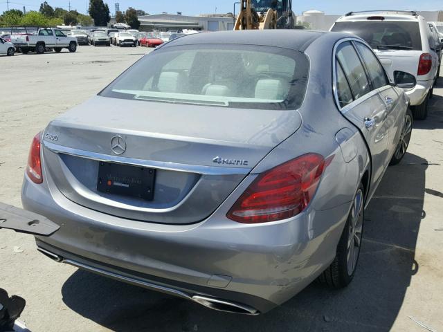 55SWF4KB0FU034818 - 2015 MERCEDES-BENZ C 300 4MAT GRAY photo 4