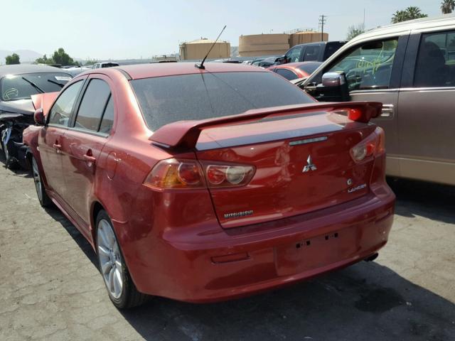 JA3AU86U48U025682 - 2008 MITSUBISHI LANCER GTS RED photo 3