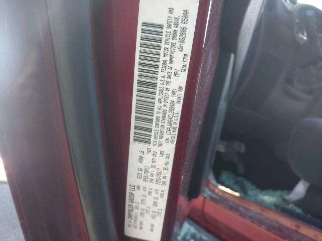 1C4AJWAG4CL289404 - 2012 JEEP WRANGLER S RED photo 10