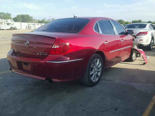 2G4WN58C081157319 - 2008 BUICK LACROSSE S RED photo 4