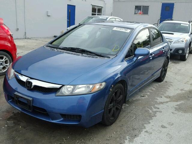 19XFA16889E032855 - 2009 HONDA CIVIC EX BLUE photo 2