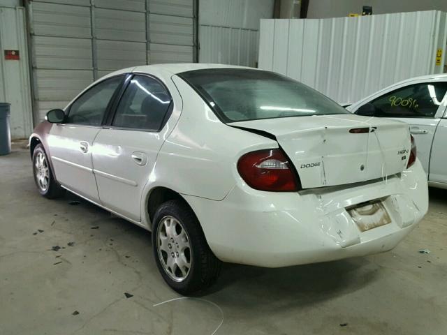 1B3ES56C75D181680 - 2005 DODGE NEON SXT WHITE photo 3