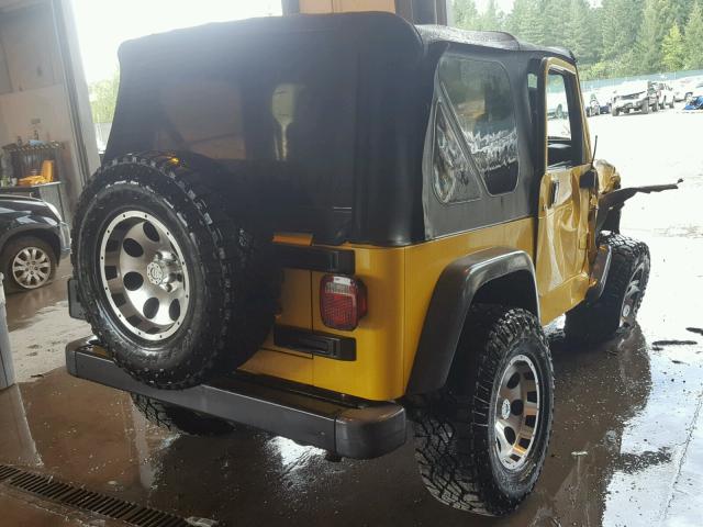 1J4FA39S34P775445 - 2004 JEEP WRANGLER X YELLOW photo 4