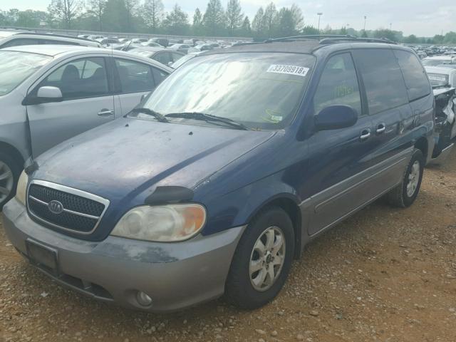 KNDUP132956703469 - 2005 KIA SEDONA EX BLUE photo 2