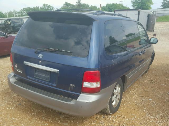 KNDUP132956703469 - 2005 KIA SEDONA EX BLUE photo 4