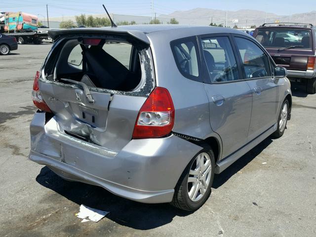 JHMGD38607S034191 - 2007 HONDA FIT S CHARCOAL photo 4