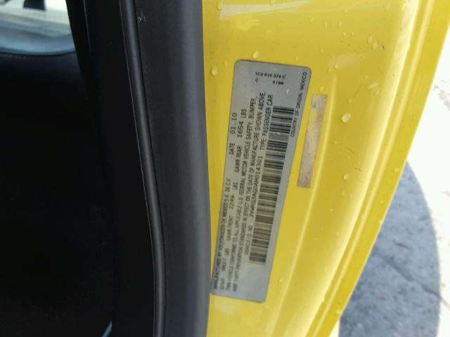 3VWRG3AG0AM014301 - 2010 VOLKSWAGEN NEW BEETLE ყვითელი ფოტო 10