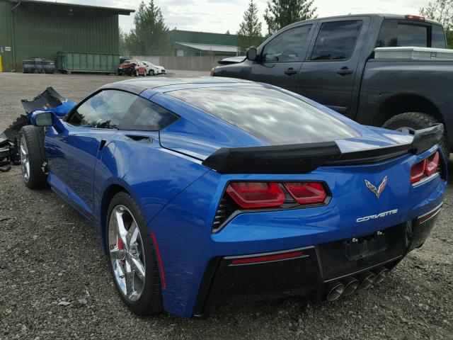 1G1YC2D71E5103816 - 2014 CHEVROLET CORVETTE S BLUE photo 3