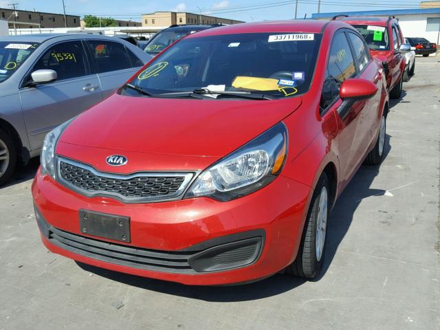 KNADN4A36D6200965 - 2013 KIA RIO EX RED photo 2