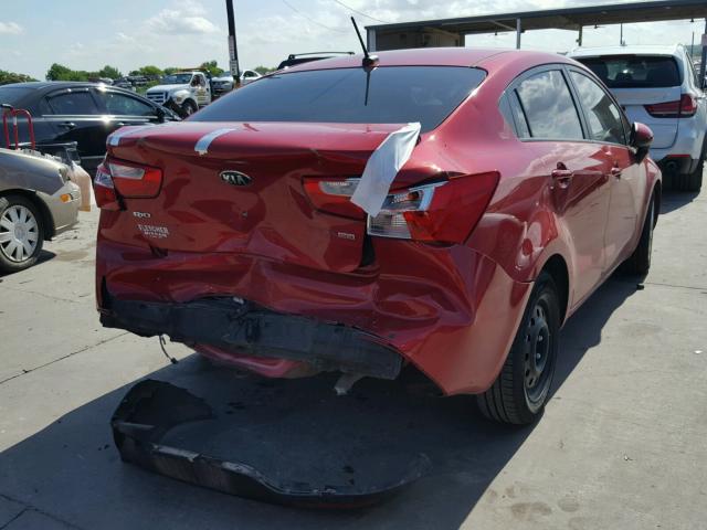 KNADN4A36D6200965 - 2013 KIA RIO EX RED photo 4