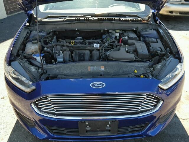 3FA6P0H79FR167687 - 2015 FORD FUSION SE BLUE photo 7