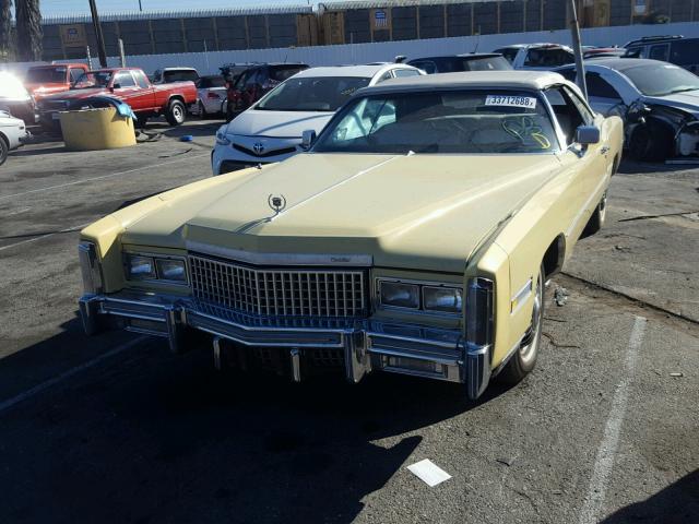 00006L67S5Q275348 - 1975 CADILLAC ELDORADO YELLOW photo 2