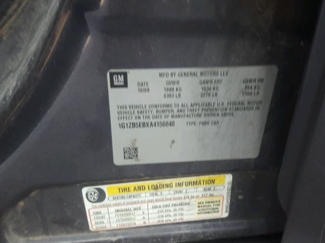 1G1ZB5EBXA4156848 - 2010 CHEVROLET MALIBU LS 灰色 照片 10