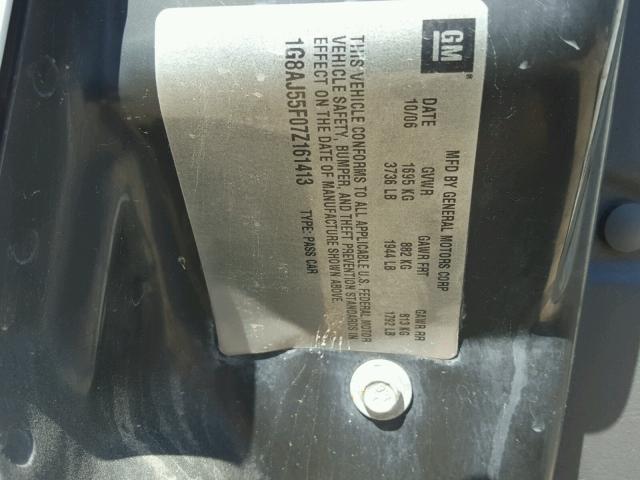 1G8AJ55F07Z161413 - 2007 SATURN ION LEVEL WHITE photo 10