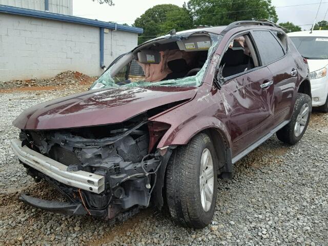 JN8AZ08T66W415908 - 2006 NISSAN MURANO SL MAROON photo 2