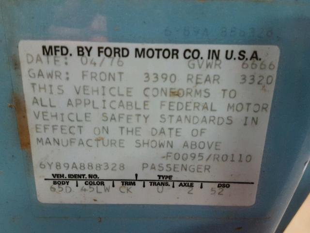 6Y89A888328 - 1976 LINCOLN MARK V BLUE photo 10