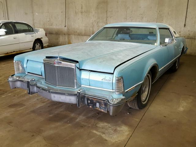 6Y89A888328 - 1976 LINCOLN MARK V BLUE photo 2