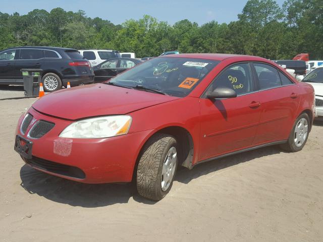 1G2ZF58B774199922 - 2007 PONTIAC G6 VALUE L RED photo 2