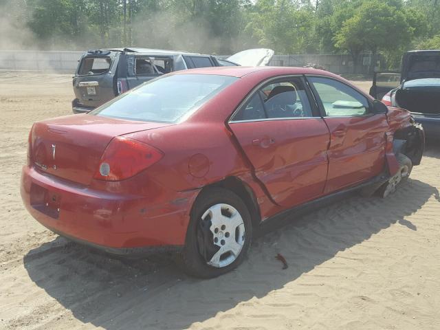 1G2ZF58B774199922 - 2007 PONTIAC G6 VALUE L RED photo 4