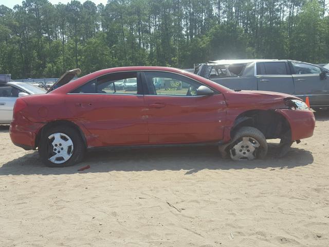 1G2ZF58B774199922 - 2007 PONTIAC G6 VALUE L RED photo 9