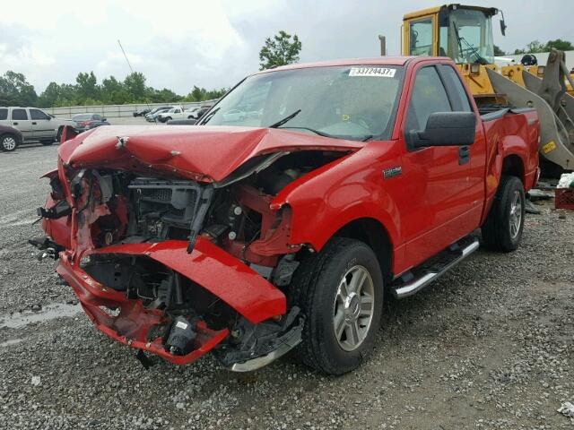 1FTRF12W18KD52744 - 2008 FORD F150 RED photo 2