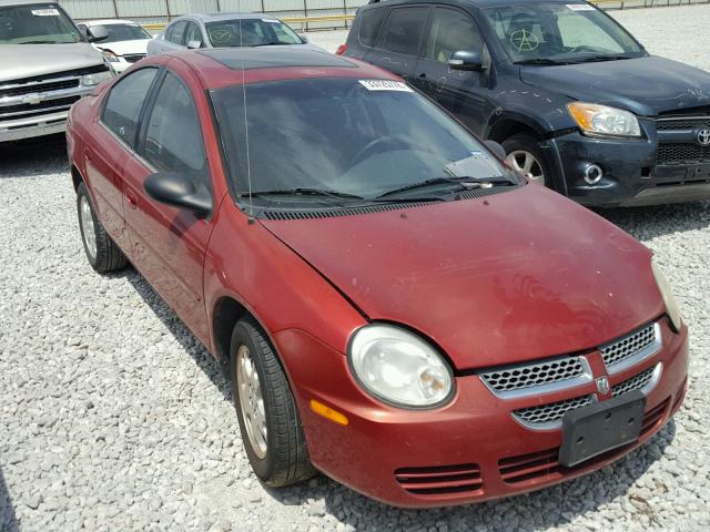 1B3ES56C05D215328 - 2005 DODGE NEON SXT RED photo 1