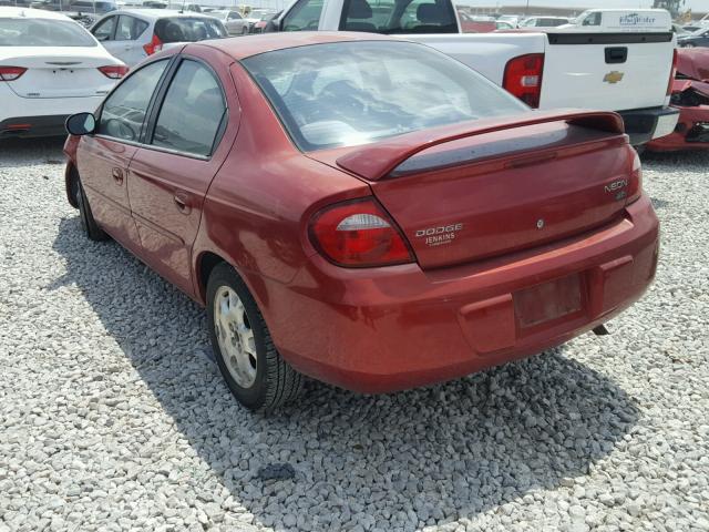 1B3ES56C05D215328 - 2005 DODGE NEON SXT RED photo 3