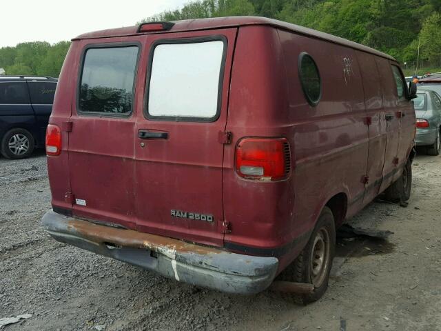 2B7JB21Z6XK569127 - 1999 DODGE RAM VAN B2 RED photo 4