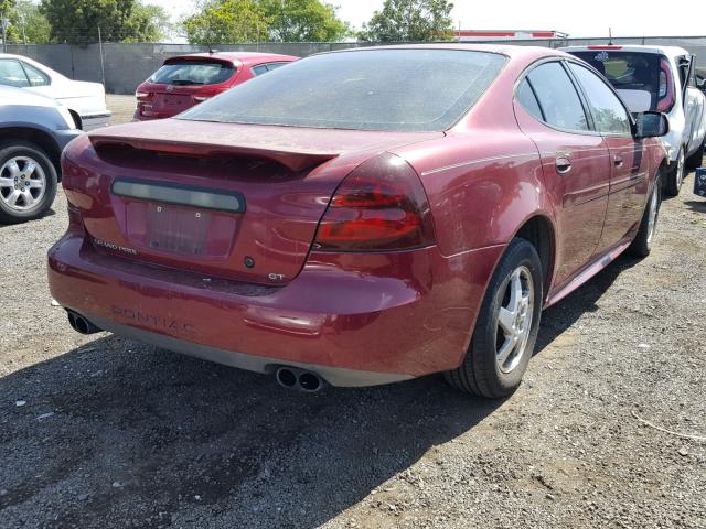 2G2WP522341133786 - 2004 PONTIAC GRAND PRIX MAROON photo 4