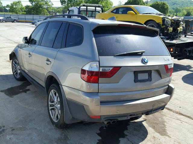 WBXPC93408WJ05349 - 2008 BMW X3 3.0SI GOLD photo 3