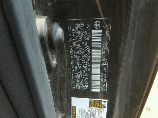 JTKDE177550046855 - 2005 TOYOTA SCION TC 黑色 照片 10