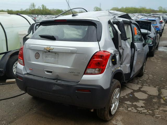 KL7CJPSB8FB093765 - 2015 CHEVROLET TRAX 1LS SILVER photo 4