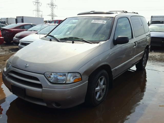 4N2ZN17T12D801656 - 2002 NISSAN QUEST GLE GOLD photo 2