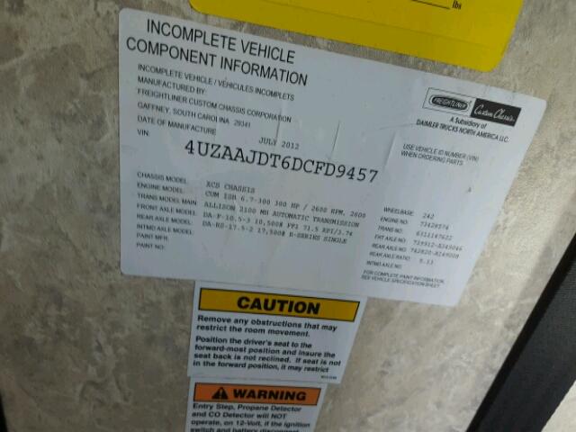 4UZAAJDT6DCFD9457 - 2013 FREIGHTLINER CHASSIS XC შავი ფოტო 10