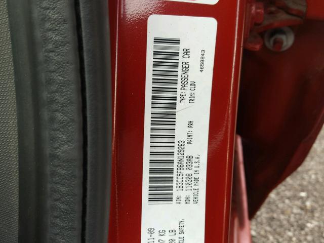 1B3CC5FB6AN129263 - 2010 DODGE AVENGER R/ RED photo 10