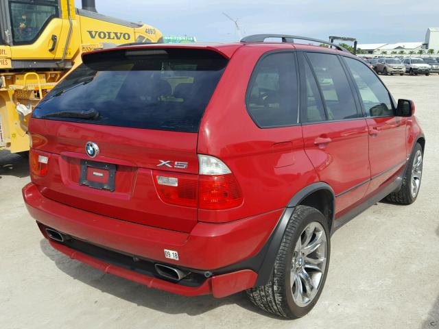 5UXFA93545LE82188 - 2005 BMW X5 4.8IS RED photo 4