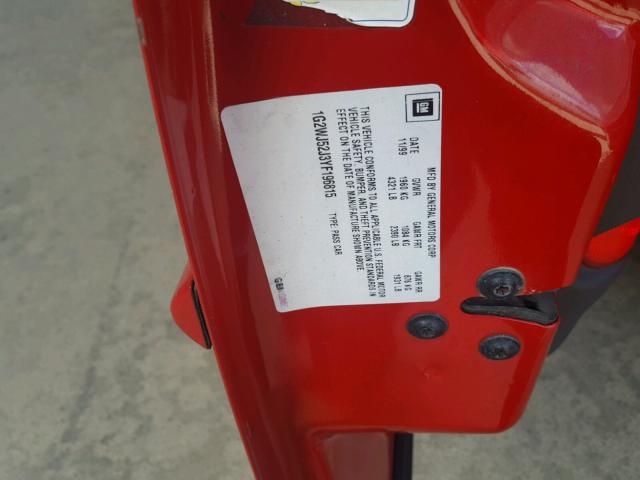 1G2WJ52J3YF196815 - 2000 PONTIAC GRAND PRIX 红色 照片 10