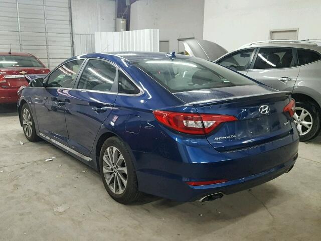 5NPE34AF7HH459726 - 2017 HYUNDAI SONATA SPO BLUE photo 3