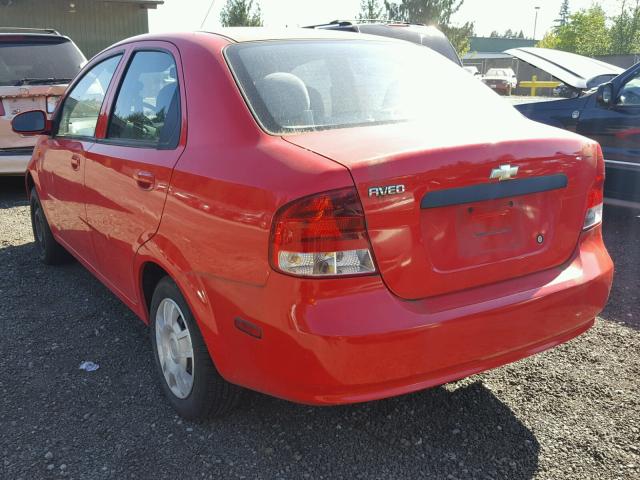 KL1TD52654B221885 - 2004 CHEVROLET AVEO RED photo 3