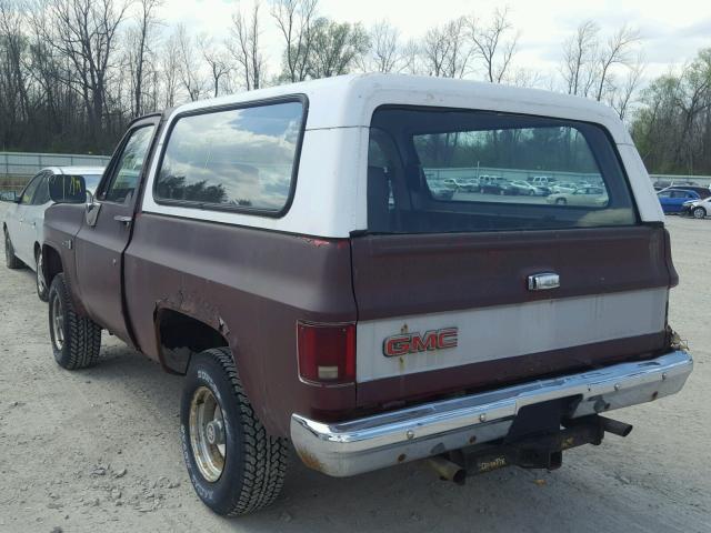 1G5EK18H1DF511596 - 1983 GMC JIMMY K150 BROWN photo 3