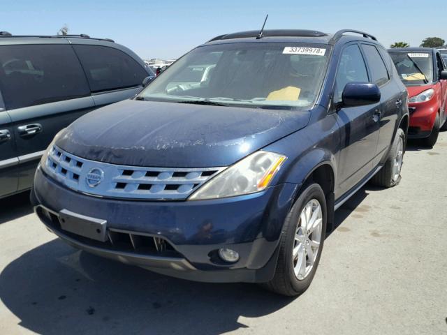 JN8AZ08T83W115069 - 2003 NISSAN MURANO SL BLUE photo 2